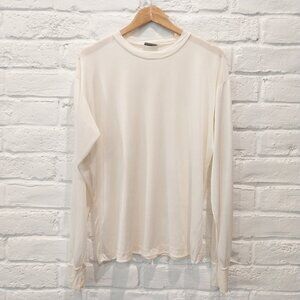 Vintage Polar Edge 100% Silk Long Sleeve Base Layer Tee Shirt Cream Mens XL